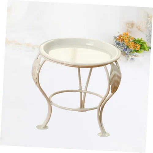 Miniatura 5 de Outanaya Soporte de metal blanco para plantas de interior, para exhibición de suculentas y decoración de balcón, soporte elevado resistente
