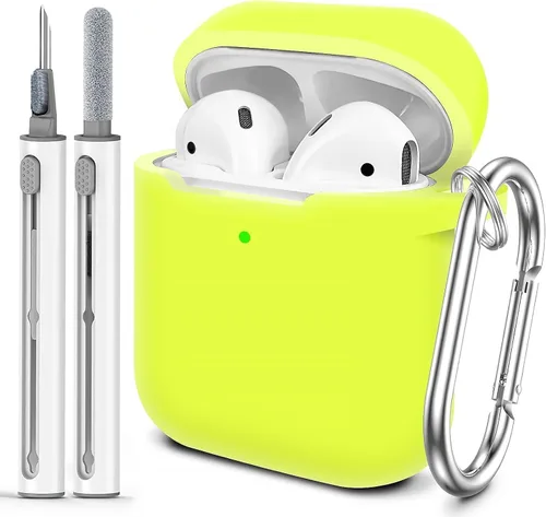Miniatura 14 de Funda Protectora para AirPods 1/2, viene con kit de limpieza, funda protectora de silicona suave con hebilla, compatible con estuche de carga