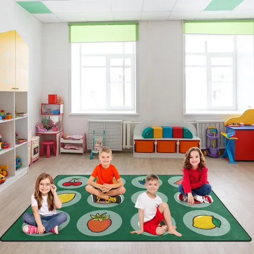 Miniatura 26 de Alfombra para Niños, Alfombra de Oruga Arcoíris ABC Letras del Alfabeto Tapete Educativo - 5x7 Pies Alfombra de Área de Aprendizaje con Respaldo
