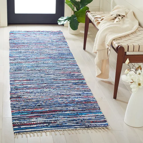 Miniatura 15 de SAFAVIEH Rag Rug Collection - Alfombra decorativa de 2 x 3 pies, color gris, hecha a mano, de algodón a rayas, ideal para zonas de alto tráfico