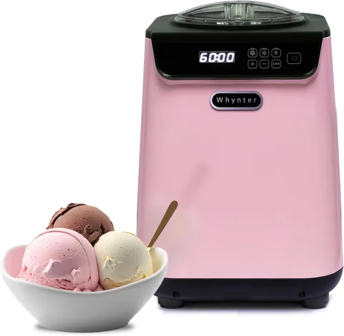 Whynter Máquina automática para hacer helados, vertical de 1.28 cuartos de galón con compresor integrado, pantalla digital LCD y temporizador, sin