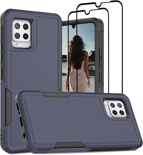 Miniatura 13 de Jeylly Funda para Samsung Galaxy A42 5G con protector de pantalla de vidrio templado, resistente a los golpes, a prueba de caídas, duradera