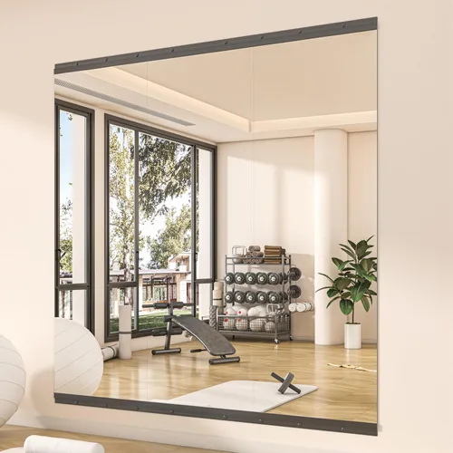 Miniatura 35 de Hasipu 3 piezas de espejos para gimnasio en casa de 48''x24'', espejos grandes de cuerpo entero montados en la pared para yoga, baile, fitness
