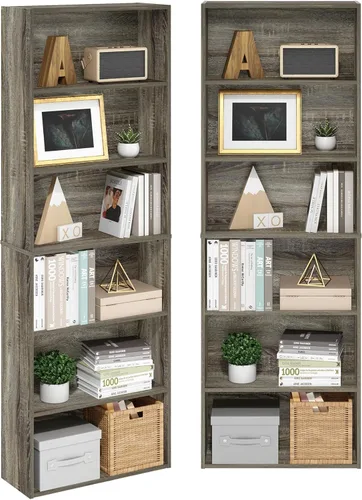 Miniatura 16 de Furinno Basic - Estantería de almacenamiento para librerías de 3 niveles, nogal oscuro