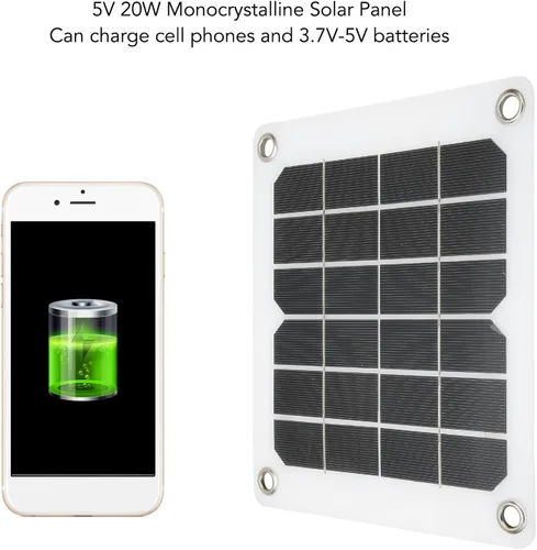 Miniatura 4 de Kit de panel solar, cargador de energía monocristalino de 20 vatios y 5 voltios, panel solar portátil USB, ahorro de energía, para estación