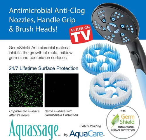 Miniatura 5 de Aquassage 6 en 1 de alta presión por AquaCare - Combo de 76 modos de 3 vías, cabezal de ducha, ducha de mano, cepillo corporal, cepillo para el Oil