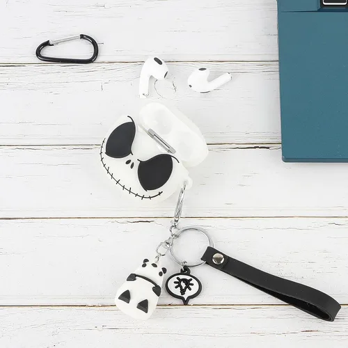 Miniatura 6 de CCXNAS Funda para Airpods de 3ª generación con bonito llavero de panda, [brilla en la oscuridad] Divertidas fundas de calavera de anime para Apple