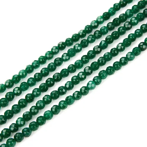 Adabele GH-E10 - 120 piedras preciosas curativas de jade verde esmeralda natural de 0.236 pulgadas (0.236 in), cuentas sueltas redondas facetadas,