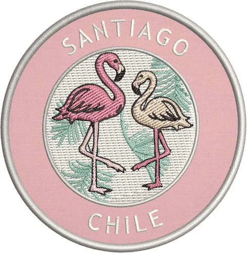 Miniatura 5 de Santiago - Parche bordado de dos flamencos de primera calidad, para planchar o coser, emblema decorativo para vacaciones, recuerdo, equipo de viaje