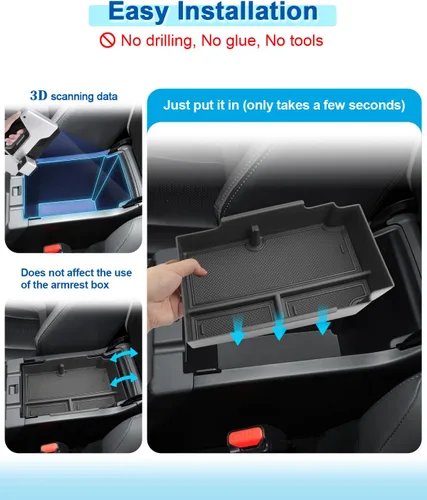 Miniatura 7 de 2024 2025 2026 Organizador de Consola Central para Subaru Crosstrek (Base/Premium/Sport/Limited/Wilderness), Bandeja de Consola para Subaru Negro