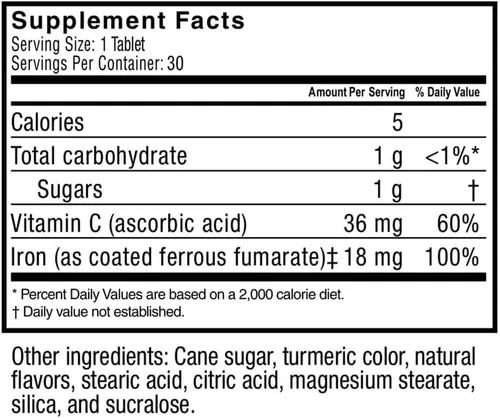 Miniatura 6 de Celebra vitaminas hierro con vitamina C masticables, 30 mg de hierro, uva, vitaminas bariátricas para pacientes con WLS, incluyendo gastrectomía