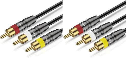 Miniatura 9 de J&D Cable 3RCA macho a macho de 3 pies, conectores chapados en oro, carcasa de cobre resistente, ideal para sistemas de entretenimiento en el hogar