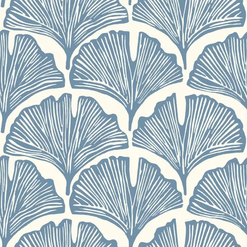 Tempaper x Novogratz Waverly - Papel tapiz removible con palmeras de plumas azules, 20.5 pulgadas x 16.5 pies, fabricado en los Estados Unidos Azul