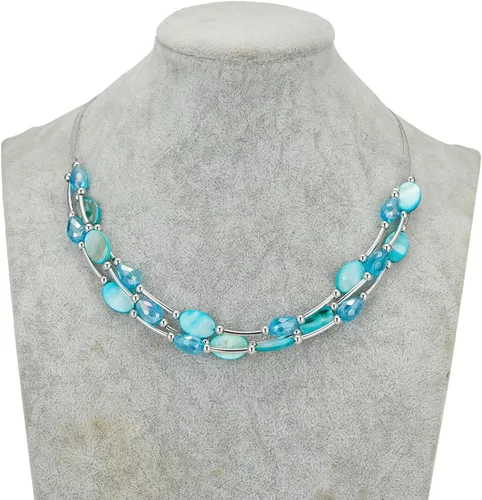 Miniatura 3 de Collar a capas con cristal para mujer, gargantilla con cadena de plata gruesa, regalo de cumpleaños para mujer