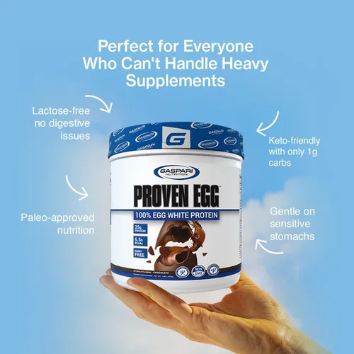 Miniatura 5 de Gaspari Nutrition Proven Egg, 100% Proteína de Clara de Huevo, 25g de Proteína, Apto para Keto, Libre de Lácteos y Lactosa, Libre de Soja