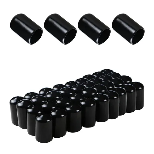 Miniatura 14 de Cubierta de tapa de extremo redondo de goma 0.08 pulgadas (0.079 in), protectores de rosca de tornillo de PVC flexible de tubería de tubería