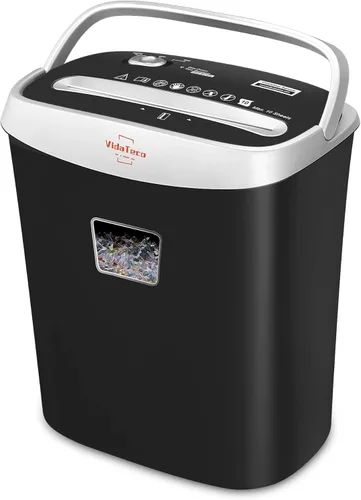 VidaTeco - Trituradora de papel para hogar y oficina, de 10 hojas, de corte cruzado con cortador patentado en EE. UU., también tritura
