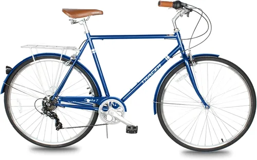 Miniatura 11 de Tracer Osaka - Bicicletas híbridas, marco de acero, Shimano Nexus Inter 3/7 velocidades, agarre marrón asiento marrón, bicicleta de carretera, Rojo