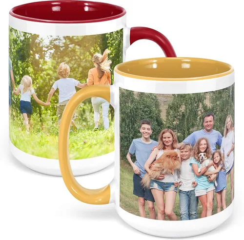 Miniatura 18 de Taza de café con foto personalizada, 11 onzas, color negro, con imagen envolvente, texto, taza de cerámica personalizada con imagen, taza