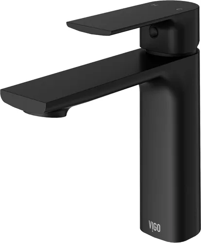 VIGO Davidson VG01043MB - Grifo de baño de un solo mango de 6 pulgadas de alto, color negro mate