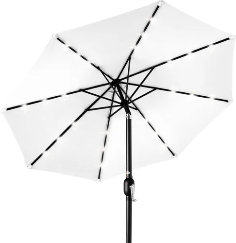 Miniatura 56 de Best Choice Products Solar Polyester LED Lighted Patio Umbrella w/Tilt Adjustment and UV-Resistant Fabric Gris niebla
