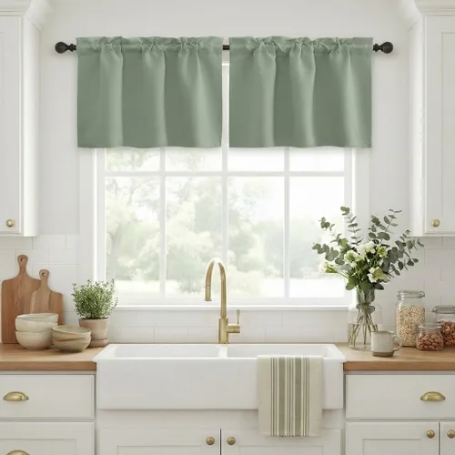 Miniatura 47 de NICETOWN Cenefas de Ventana Opacas con Aislamiento Térmico para Guardería - Paneles de Cortina con Bolsillo para Barra de Decoración del Hogar