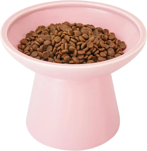 Miniatura 15 de CEEFU Cuenco elevado extra ancho de cerámica para gatos, plato poco profundo de 6.2 pulgadas para aliviar la fatiga de los bigotes, 5 pulgadas