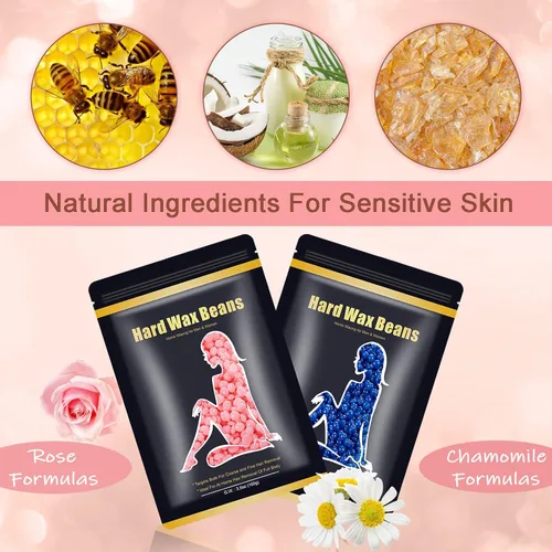 Miniatura 4 de Kit de depilación para mujer, mini calentador de cera, kit de cera dura con cuentas de 14 onzas, depilación portátil para cara, axilas, cejas