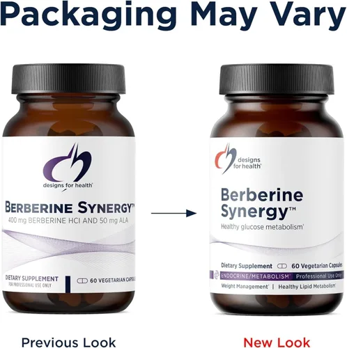 Miniatura 3 de Designs for Health Berberine Synergy - Berberina HCL 400 mg + ácido alfa lipoico (ALA) para metabolismo, salud cardíaca + apoyo hepático