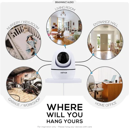 Miniatura 9 de Brainwavz - Estante pequeño de montaje en pared sin tornillos para monitores de bebé, cámaras de seguridad, altavoces, decoración, plantas y más