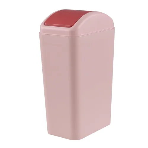 Miniatura 8 de Bote de basura de 3 galones con tapa, cubo de basura de plástico con tapa abatible (gris) Slim Swing-Top Waste Bin, Narrow Rectangular Body