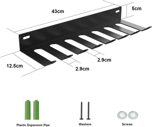 Miniatura 3 de Estante de almacenamiento para gimnasio de montaje en pared, organizador de entrenamiento de acero de aleación resistente con mosquetones, soporte