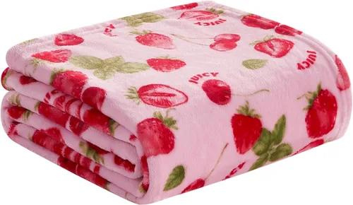 Miniatura 5 de Juicy Couture Berry Happy - Manta de felpa de 50 x 70 pulgadas, color rosa, mantas decorativas para sofás, mantas para sillas y camas