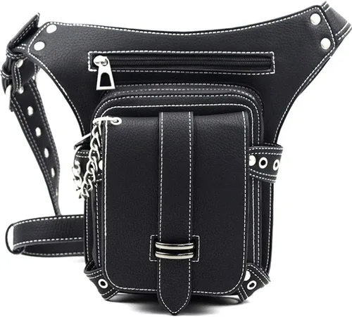 Miniatura 2 de Rebajas Cyber Monday Ofertas Venta Steampunk Riñonera Bolso para cintura Moda Gótico Hombro Bandolera Bandolera Muslo Pierna Capucha Bolsa de Viaje