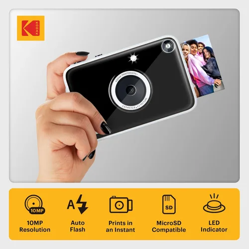 Miniatura 2 de Kodak Printomatic+ Paquete de inicio de cámara digital de impresión instantánea + funda de transporte (rosa) + papel fotográfico Zink con parte Negro
