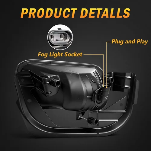 Miniatura 3 de Faros antiniebla halógenos para Dodge Ram 1500 2009-2012, Ram 2500 2010-2018 y Ram 3500 2012-2018 – Reemplazo de faros antiniebla de parachoques