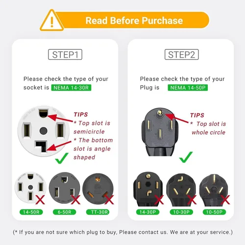 Miniatura 3 de Cable adaptador de cargador NEMA 14-30P a 14-50R EV, 30 amperios a 50 amperios, 4 clavijas para secadora a enchufe EV, cable de calibre 10 Negro