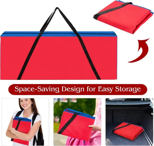 Miniatura 7 de COSTWAY Juego gigante gigante de 4 en puntuación con bolsa de transporte, juego de 2.5 pies para interiores y exteriores con aro de baloncesto