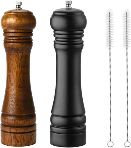Miniatura 12 de Juego de molinillo de pimienta de madera Kit de molinillo de pimienta Manual Molinillos sólidos con molinillos de cerámica ajustables fuertes