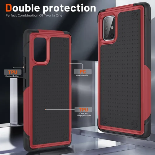 Miniatura 5 de Funda diseñada para Samsung Galaxy A71 5G, regalo 2 en 1, protección contra caídas de grado militar, resistente a prueba de golpes, para Galaxy A71