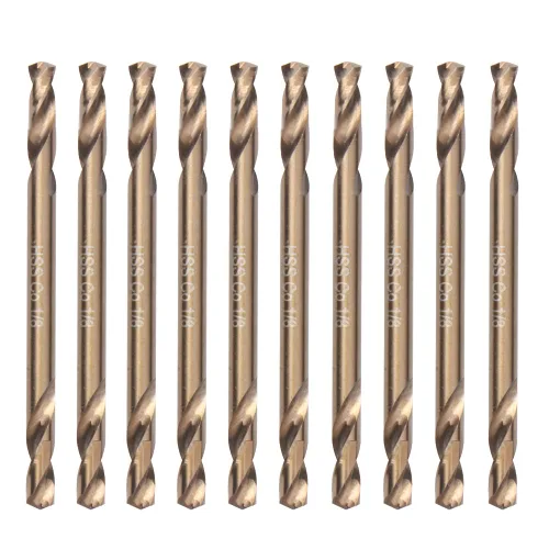 Miniatura 12 de Brocas de cobalto de 1/4 pulgadas (10 unidades), M35 HSSCO de acero de alta velocidad de doble extremo rechoncho para metal endurecido, acero