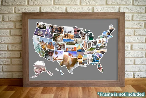 Miniatura 3 de Mapa de fotos de Estados Unidos – Mapa de viaje de 50 estados de 24 x 36 pulgadas, incluye creador de fotos, regalo ideal para parejas, aventureros