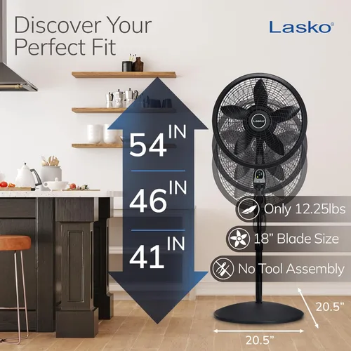 Miniatura 4 de Ventilador con 3 velocidades Lasko 18 pulgadas eficiente de la energía Swirling Cyclone Grill Pedestal control remoto incluido gratis