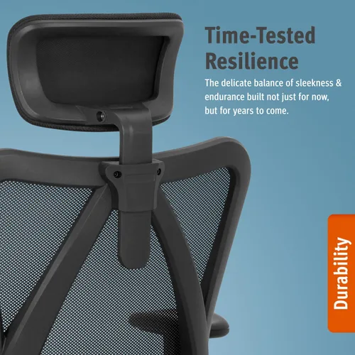 Miniatura 7 de Duramont Silla de oficina ergonómica Silla de escritorio ajustable con soporte lumbar y ruedas Rollerblade Silla de respaldo alto con malla