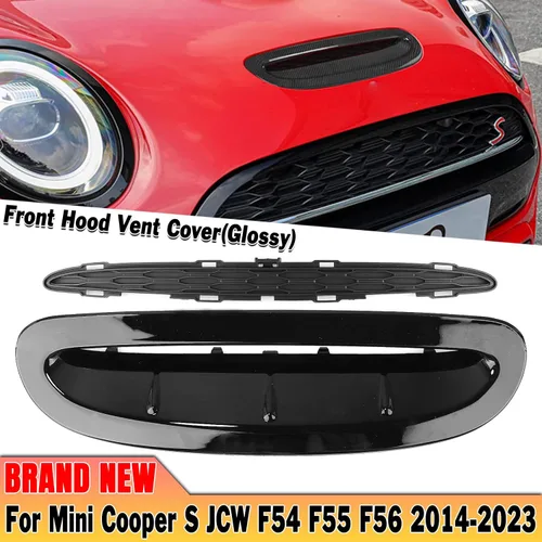 Miniatura 8 de Capó delantero con tapa de ventilación para MINI Cooper S JCW F54 F55 F56, aspecto de carbono, negro brillante (negro brillante)