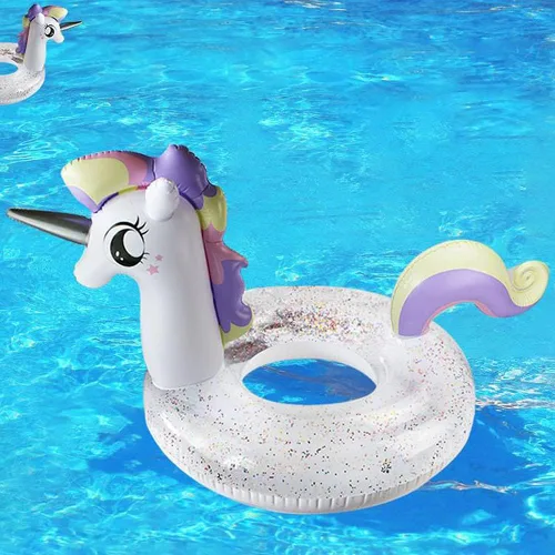 CICITOYWO Flotadores de piscina para niños pequeños, balsa flotadora inflable para niños y adultos con asa, juguetes flotadores de playa para nadar
