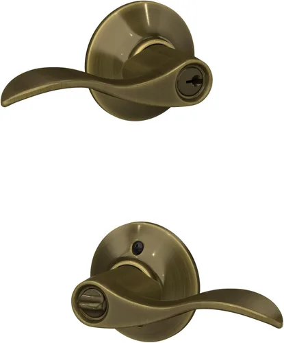 Miniatura 34 de SCHLAGE - Manija de puerta Accent con cerradura de paso libre para pasillo y armario en bronce antiguo - F10 ACC 716 Bronce Envejecido