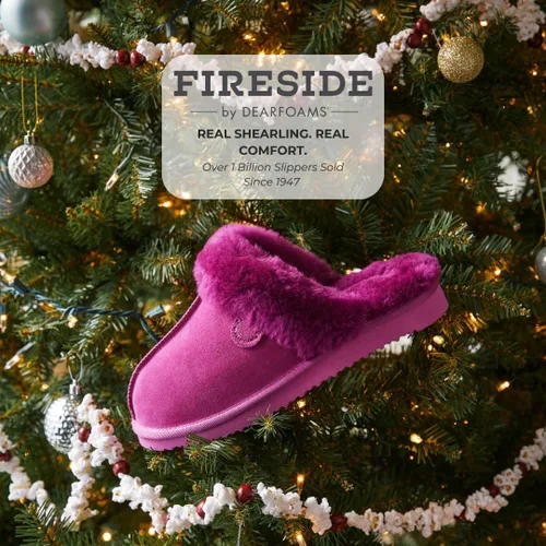 Miniatura 75 de Dearfoams Fireside Sydney Pantuflas anchas de piel de oveja para mujer, para interiores y exteriores