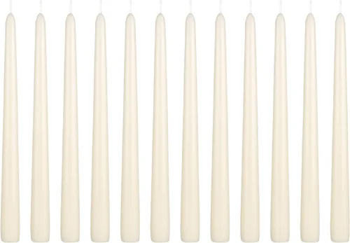 Miniatura 11 de Mega Candles 12 velas cónicas rojas sin perfume, velas de cera vertida a mano de 10 x 7/8 pulgadas, decoración del hogar, recepciones de boda, Rojo