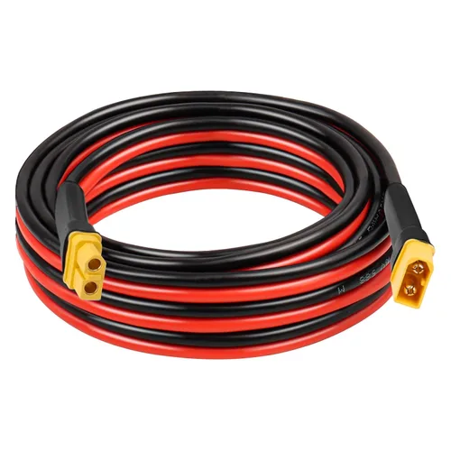 Miniatura 16 de Cable de extensión XT60 de 10 AWG de 1 pie, 2 unidades, 2, 3, 5, 10, 10, 15, 20, 25, 30, 35, 40, 50, 75, 100 pies, conector hembra a macho XT60